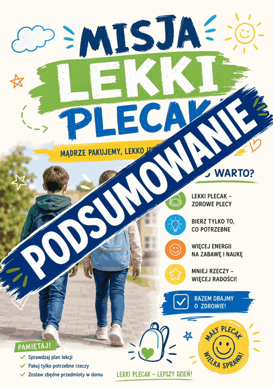 MISJA „LEKKI PLECAK” – PODSUMOWANIE