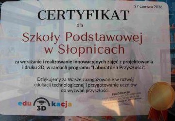 CERTYFIKAT „LABORATORIA PRZYSZŁOŚCI”