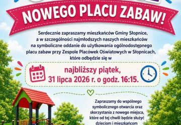 ZAPRASZAMY NA OTWARCIE NOWEGO PLACU ZABAW!