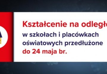 KSZTALCENIE NA ODLEGŁOŚĆ W SZKOŁACH I PLACÓWKACH PRZEDŁUŻONE DO 24 MAJA