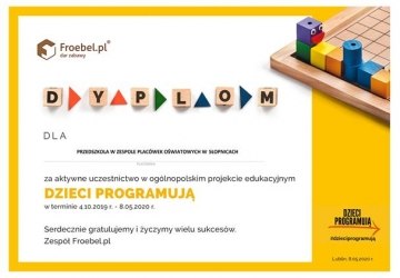 PRZEDSZKOLAKI W OGÓLNOPOLSKIM PROJEKCIE EDUKACYJNYM „DZIECI PROGRAMUJĄ”